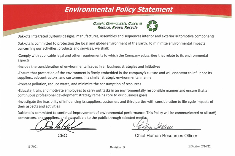 Dakkota Environmental Policy